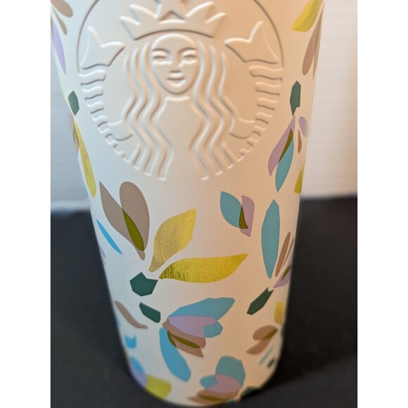 Starbucks Spring Release Snowdrop Cold Cup Steel Tumbler 24 oz. White Floral - Picture 2 of 4